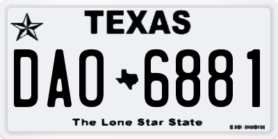 TX license plate DAO6881