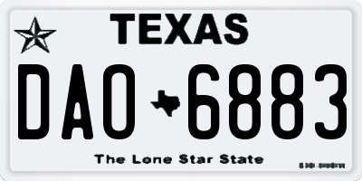 TX license plate DAO6883