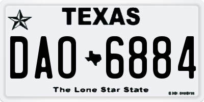 TX license plate DAO6884