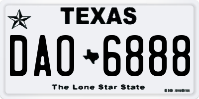 TX license plate DAO6888