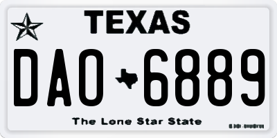 TX license plate DAO6889