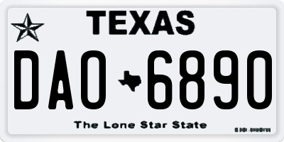 TX license plate DAO6890