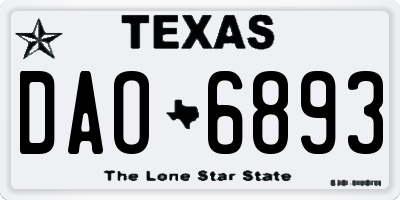 TX license plate DAO6893