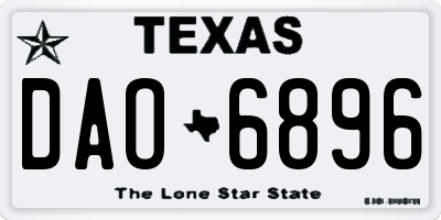 TX license plate DAO6896