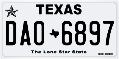 TX license plate DAO6897