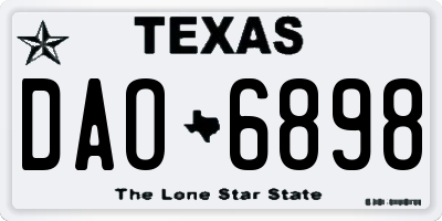 TX license plate DAO6898