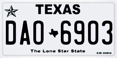 TX license plate DAO6903