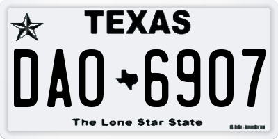 TX license plate DAO6907