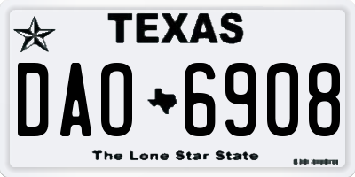 TX license plate DAO6908