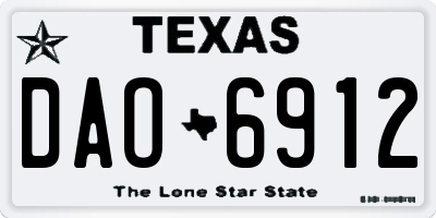 TX license plate DAO6912