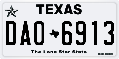 TX license plate DAO6913
