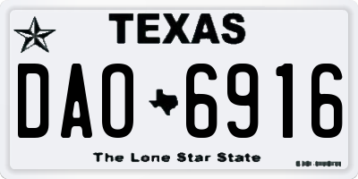 TX license plate DAO6916
