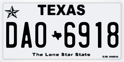 TX license plate DAO6918