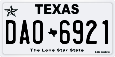 TX license plate DAO6921