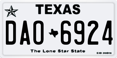 TX license plate DAO6924
