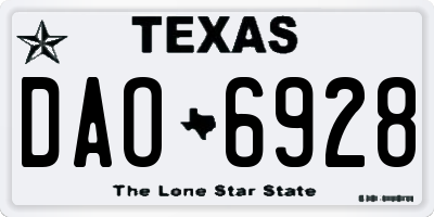 TX license plate DAO6928