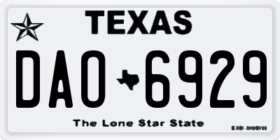 TX license plate DAO6929
