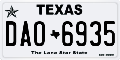 TX license plate DAO6935