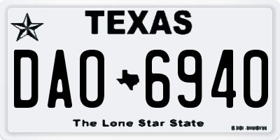 TX license plate DAO6940