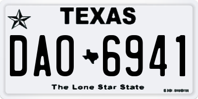 TX license plate DAO6941