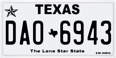TX license plate DAO6943