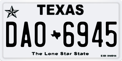 TX license plate DAO6945