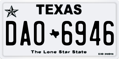 TX license plate DAO6946