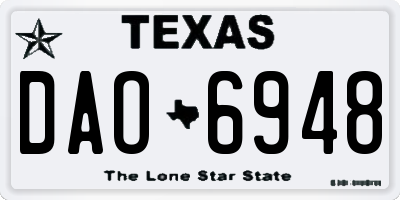 TX license plate DAO6948