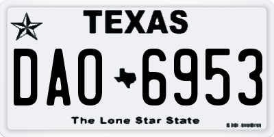 TX license plate DAO6953