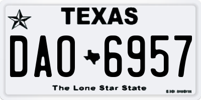 TX license plate DAO6957
