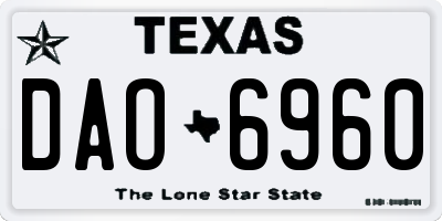 TX license plate DAO6960
