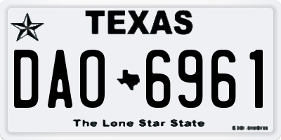 TX license plate DAO6961