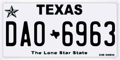 TX license plate DAO6963