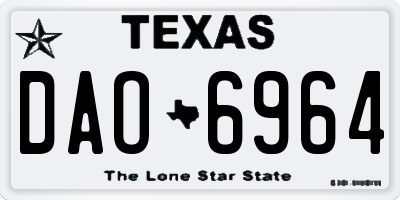 TX license plate DAO6964