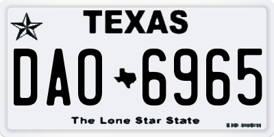 TX license plate DAO6965