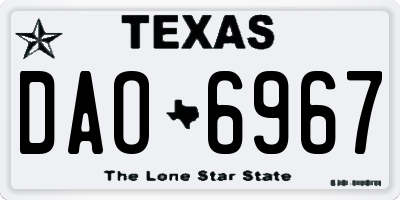 TX license plate DAO6967