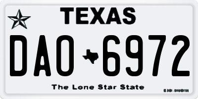 TX license plate DAO6972