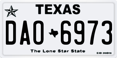 TX license plate DAO6973