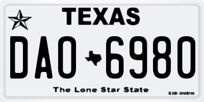 TX license plate DAO6980