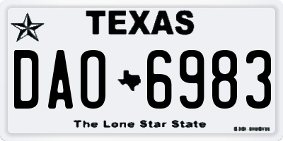 TX license plate DAO6983