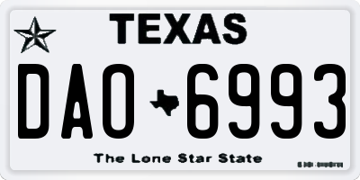 TX license plate DAO6993