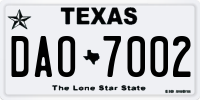 TX license plate DAO7002