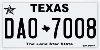 TX license plate DAO7008