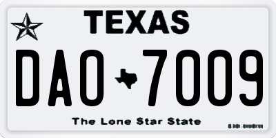 TX license plate DAO7009