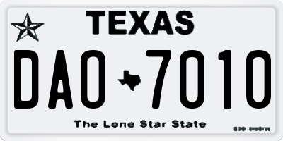 TX license plate DAO7010