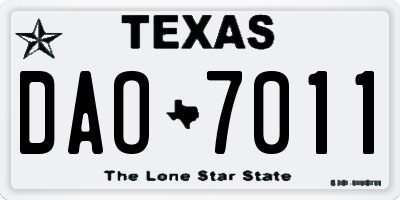 TX license plate DAO7011