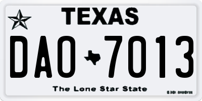 TX license plate DAO7013