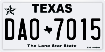 TX license plate DAO7015