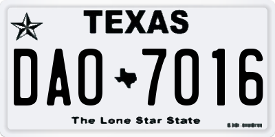 TX license plate DAO7016