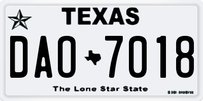 TX license plate DAO7018